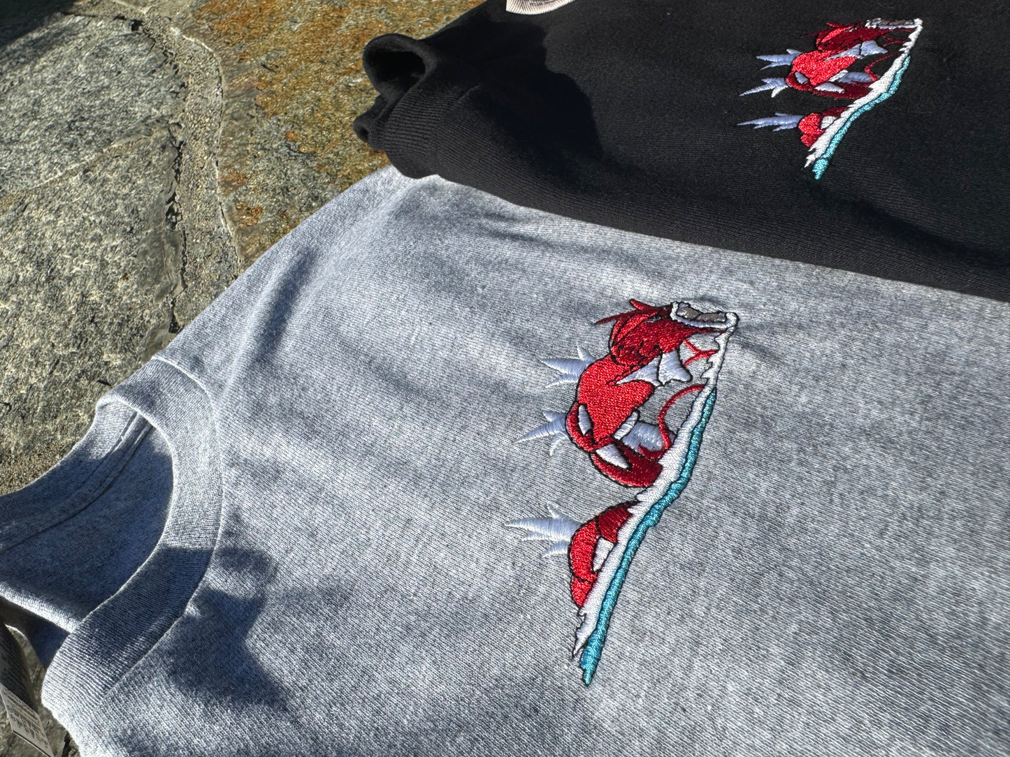 Shiny Gyarados Swimming Embroidered Clothing