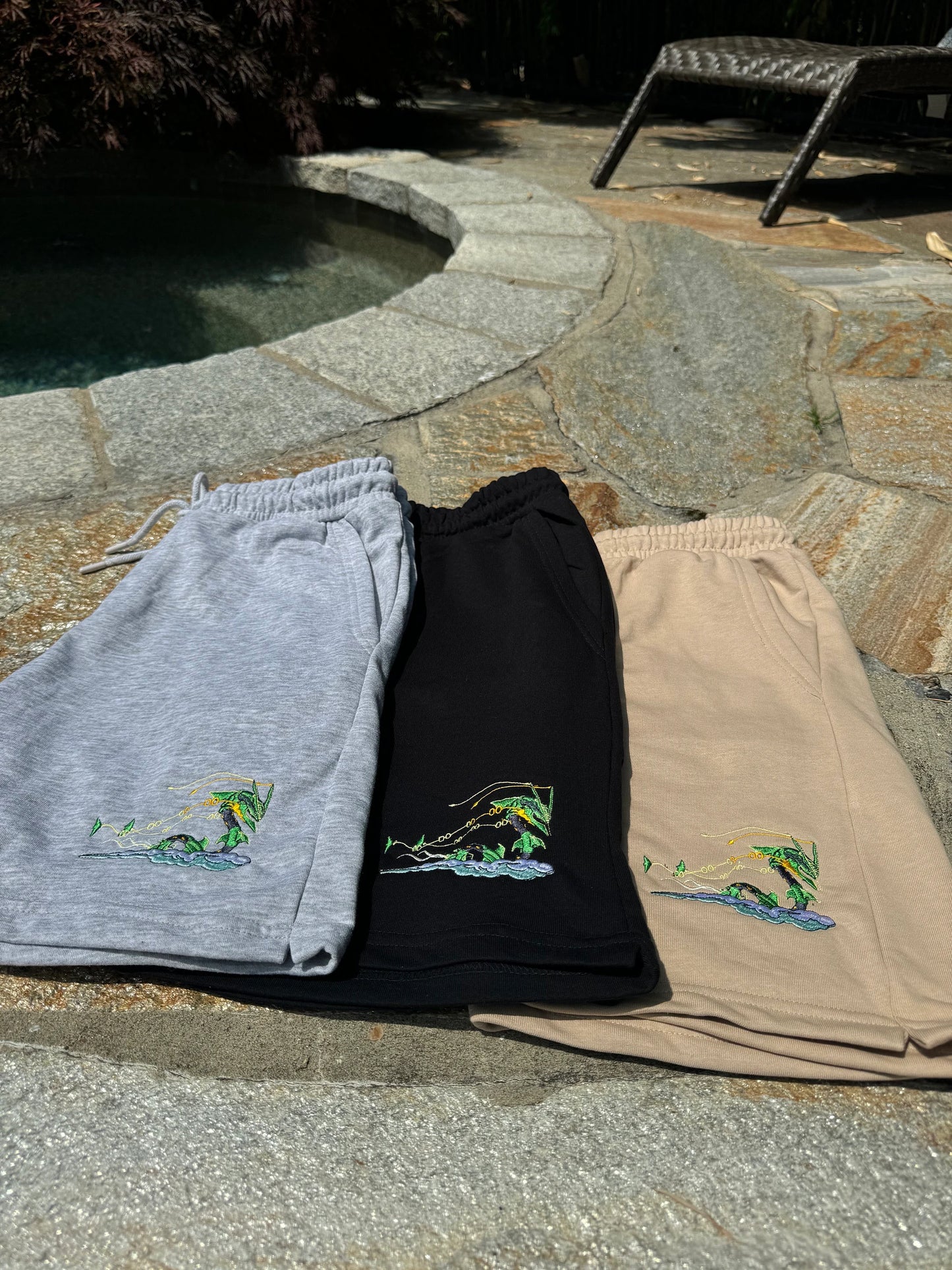 Mega Rayquaza Embroiderd Shorts