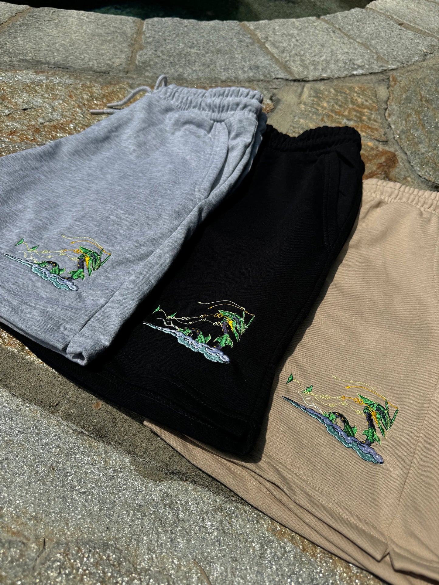 Mega Rayquaza Embroiderd Shorts